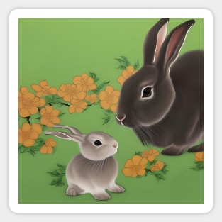 Rabbit and Kit Sticker